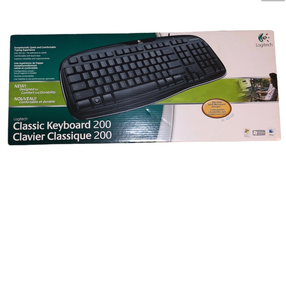 Logitech Classic Keyboard 200 in Black NIB NWT